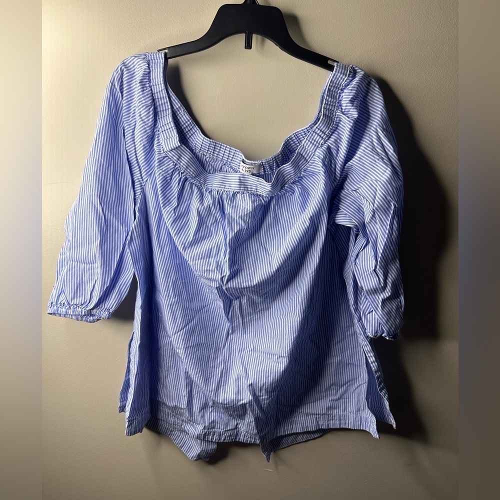Womens Crown & Ivy Half Sleeve Blouse Top Size Medium